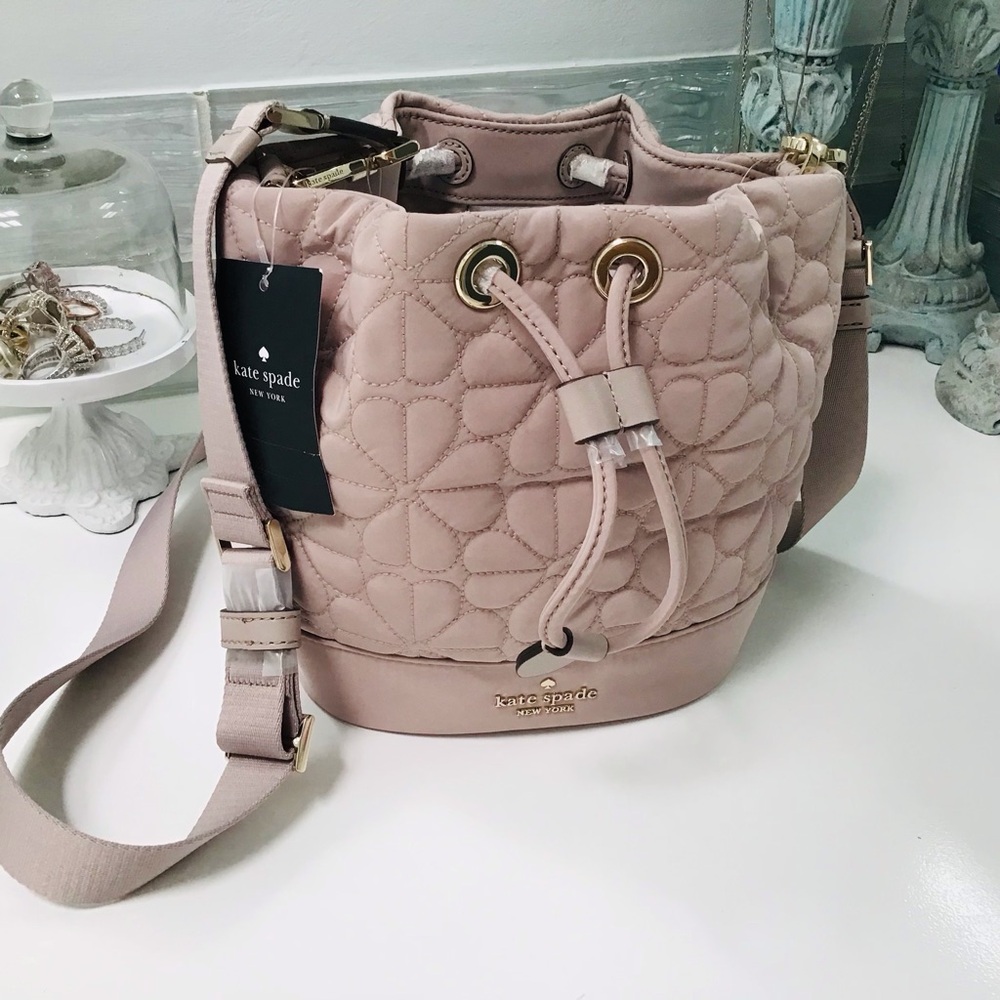 Kate Spade Quilted Flower Mini Bucket Handbag NWT